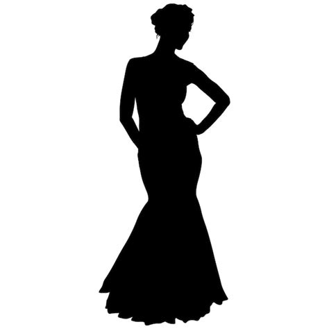 Woman In Dress Silhouette Vector