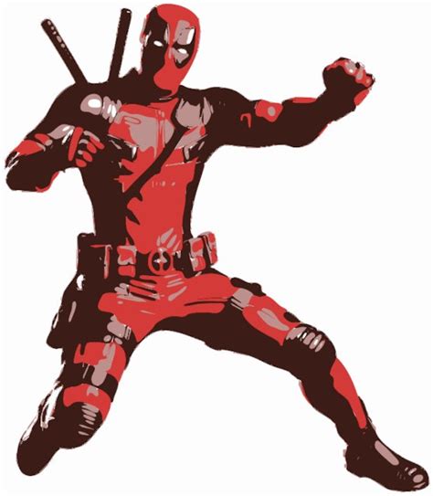 Deadpool Stencil In 4 Layers