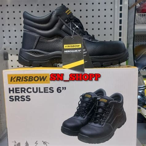 Jual Krisbow Sepatu Safety Shoes Hercules 6 Inch Sepatu Pengaman Kerja Blackenatural Shopee