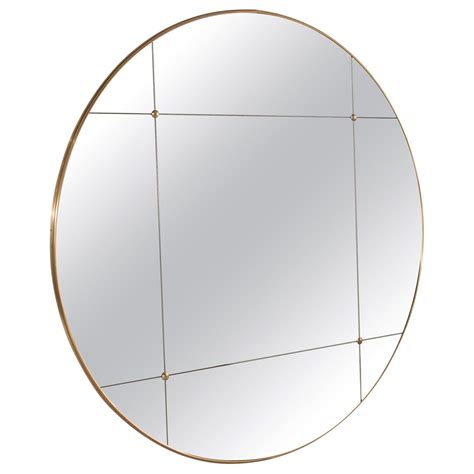 Rounded Brass Frame Window Pane Look Mirror Art Deco Style Customizable