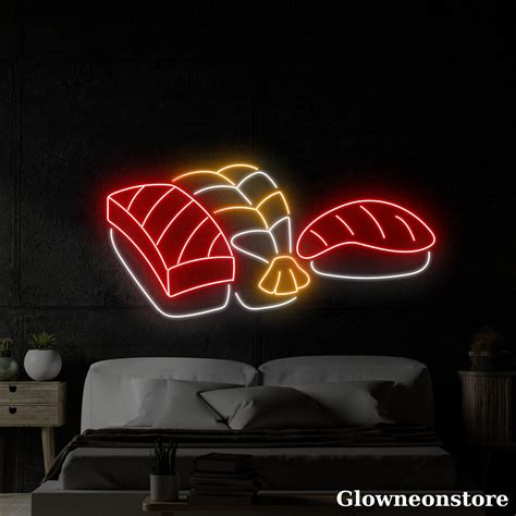 Glowneon Sushi Neon Sign Sashimi Led Sign Welcome Open Japanese Food