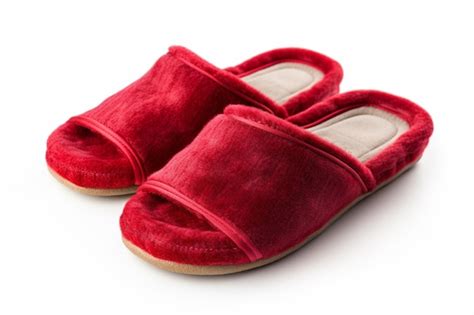 Premium Ai Image A Close Up Of A Pair Of Red Slippers On A White