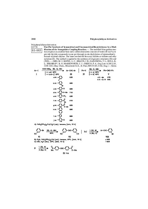 Pdf One Pot Synthesis Of Symmetrical And Unsymmetrical Bisarylethynes