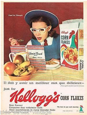 KELLOGG S CORN FLAKES AD RETRO KITCHENALIA Vintage Advertising 1962