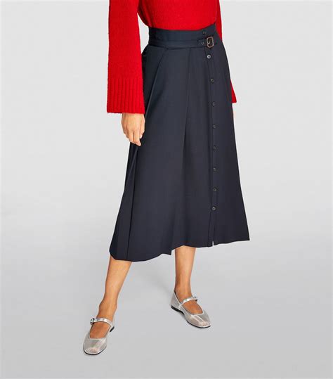 Womens Weekend Max Mara Blue Belted Midi Skirt Harrods Uk