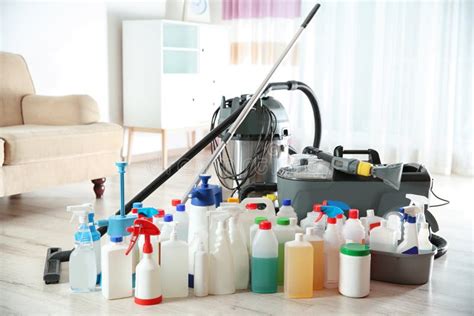 Professional Cleaning Supplies And Equipment Stock Photo Image Of