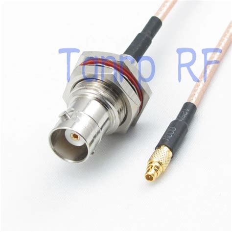 6in MMCX Male To BNC Female Nut Bulkhead RF Adapter Connector 15CM