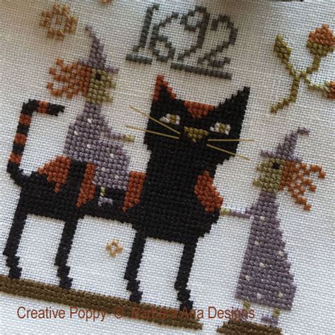 Barbara Ana Designs Witch Cat Cross Stitch Pattern