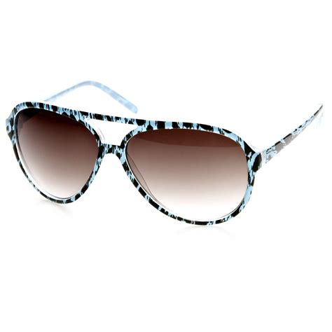 Retro Colorful Cheetah Print Spotted Aviator Sunglasses Zerouv