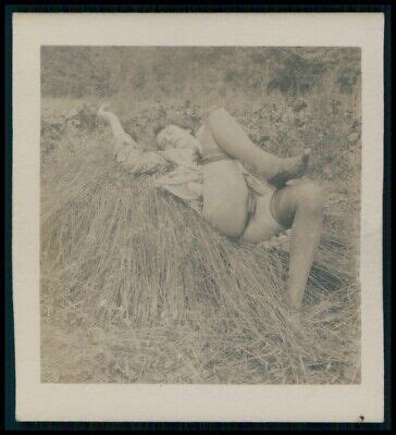 P French Full Nude Woman Grundworth Original Old Gelatin Silver