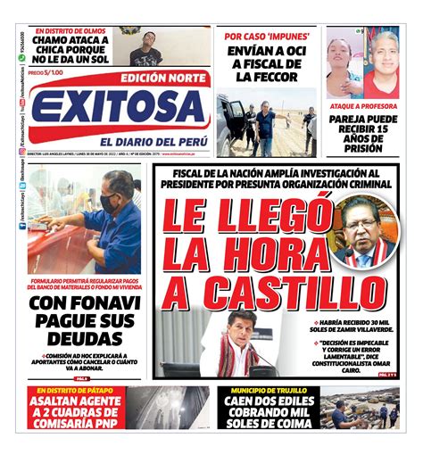 Diario Exitosa Norte Lunes De Mayo Del By Diario Exitosa Issuu