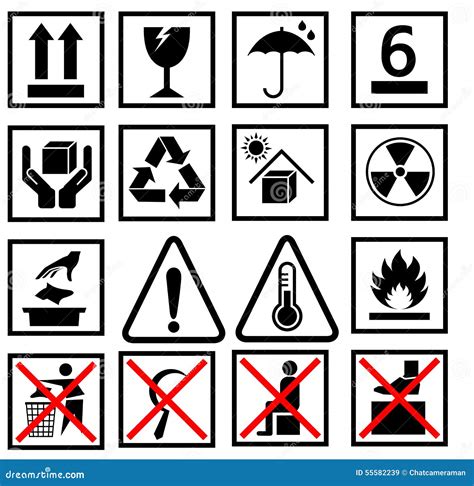 Warning Of Packaging Symbol Stock Vector Image 55582239