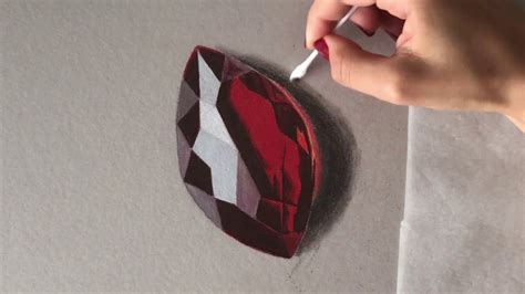 How To Draw A 3d Ruby Gemstone Youtube