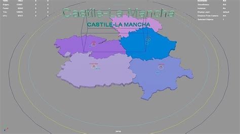 Castile La Mancha Spain map region geography political 3D model rigged ...