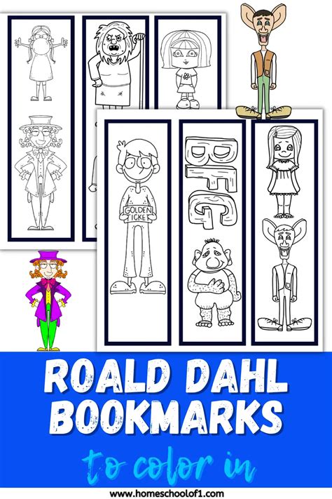 Phizz Whizzing Roald Dahl Bookmarks To Color Free