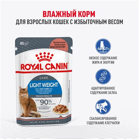 Пауч Royal Canin Light Weight Care для взрослых кошек, для профилактики ...