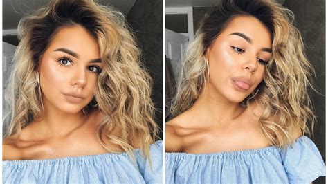 Easy Summer Glowy Skin Makeup And Curly Hair Tutorial Grwm Youtube