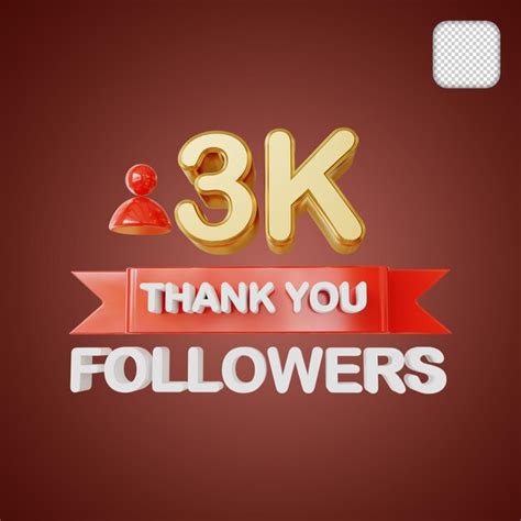 Premium PSD 3k Followers Gold 3d Illustration