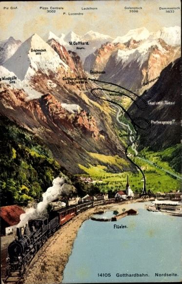 Ansichtskarte Postkarte Kanton Tessin Ferrovia Del Gottardo