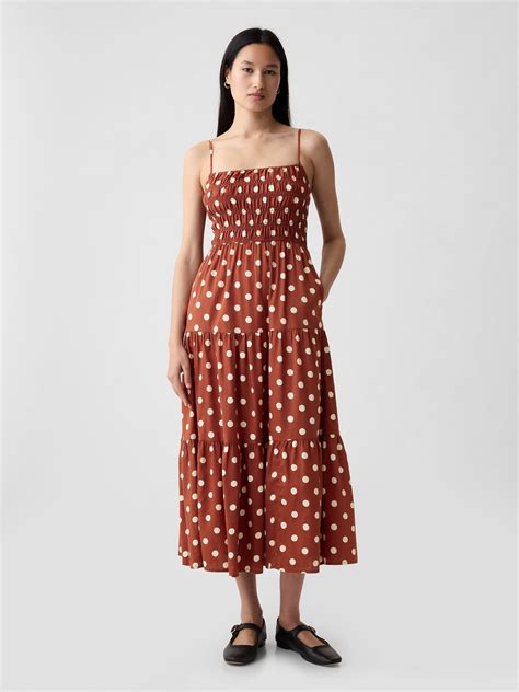 Smocked Tiered Midi Dress Gap