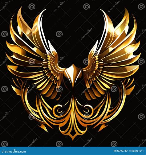 Luxury Golden Wings Emblem, Heaven Freedom Symbol Stock Illustration - Illustration of icon ...