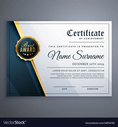 The Captivating Modern Premium Certificate Award Design Template In