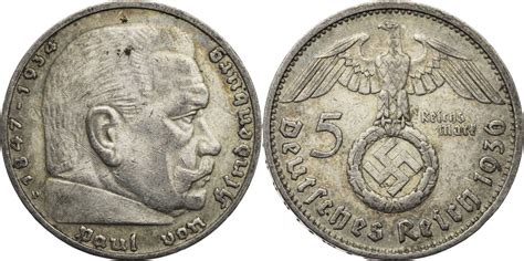 Drittes Reich Reichsmark D Hindenburg Kursm Nze Ss