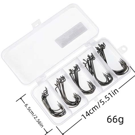 LUOPLNG High Carbon Stainless Steel Wide Gap Offset Fishhook Set With