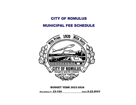 Municipal Fee Schedule | Romulus, MI