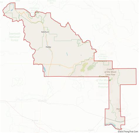 Map of Blaine County, Idaho