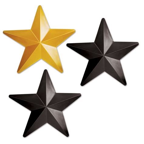black  gold plastic stars