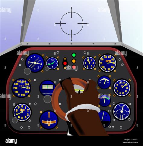 Inside the cockpit of a WWII fighter plane Stock Photo - Alamy