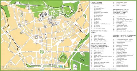 Arezzo tourist attractions map - Ontheworldmap.com