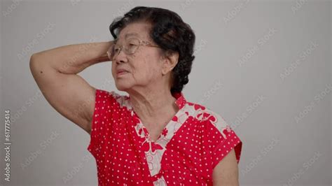 Depressed Asian Senior Woman Lonely Disappointed And Lose Memory In