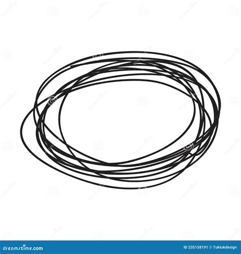 Hand Drawn Ellipse Doodle Sketch Scribble Element Pencil Art Design