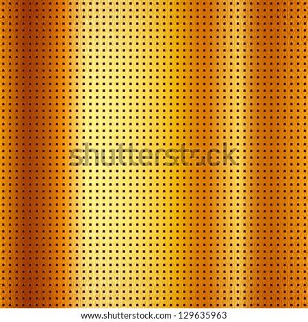 Metallic Perforated Scratched Gold Sheet Stock Vector Illustration