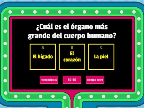 Conocemos El Cuerpo Humano Gameshow Quiz