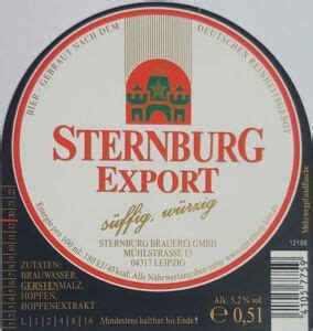 Drink Label Sternburg Export Sternburg Brauerei GmbH Germany