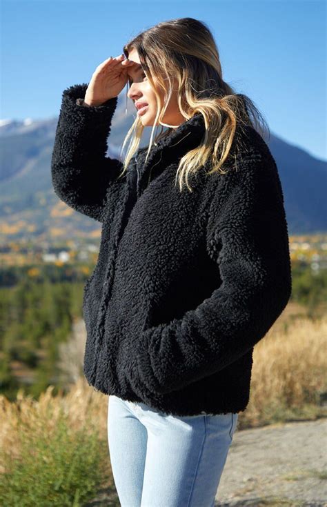 Pacsun Black Sherpa Jacket Sherpa Jacket Black Sherpa