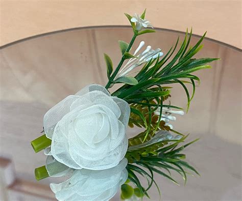 Lapela Para Noivos Flor De Tecido Casamento Broche C 6 Foll