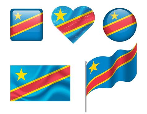 flag Democratic Republic Congo flag set of icons. flag of DRC, symbol ...