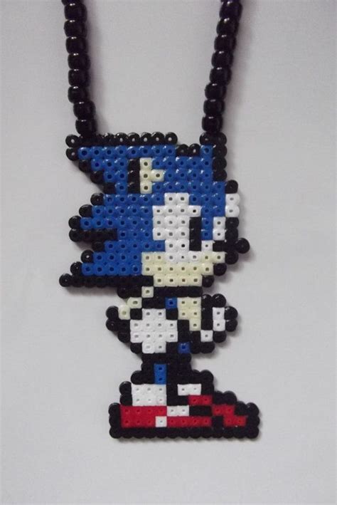 Sonic The Hedgehog Necklace By Bigbeadsuk On Etsy £899 Etsy Perler