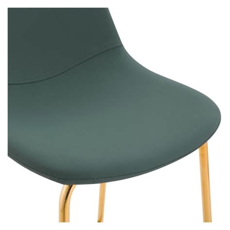 Chaise pour îlot central 65 cm en cuir synthétique verte lot de 2