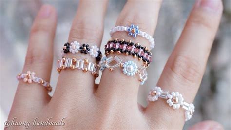 Dainty Beaded Ring Tutorials By Huong Handmade In Diy Beaded