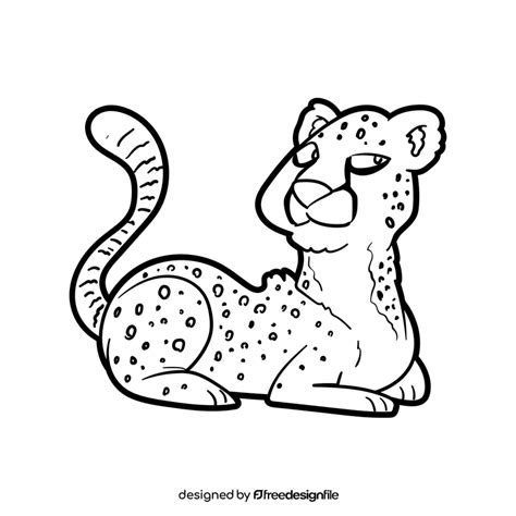 Cheetah cartoon black and white clipart free download