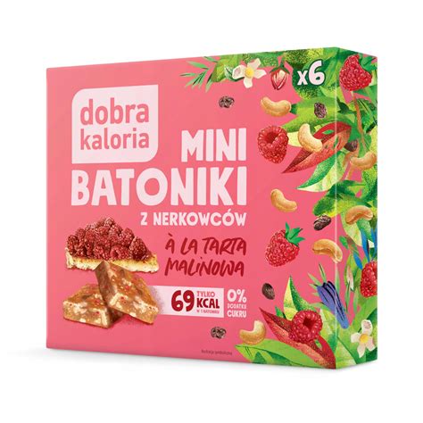 Dobra Kaloria Mini Batoniki z nerkowców a la tarta malinowa 102g