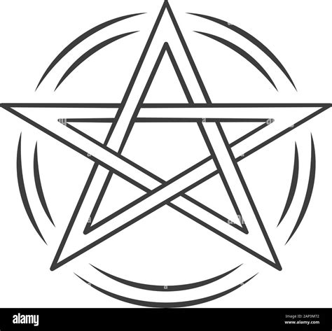 Pentagramme icône linéaire Fine ligne illustration Pentacle rituel