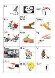 Irregular Verbs Cards Memory Game 2 Part ESL Worksheet By ACEshool