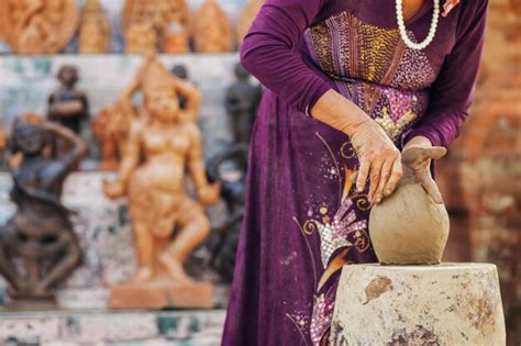 Premium Photo Midsection Of Woman Making Pot