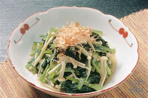 小松菜の煮びたしのレシピ・作り方｜レシピ大百科（レシピ・料理）｜【味の素パーク】 小松菜やえのきだけを使った料理